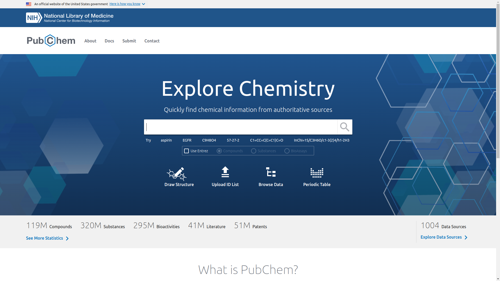 pubChem homepage
