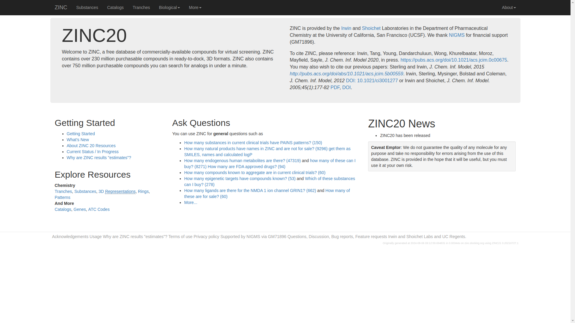 ZINC homepage